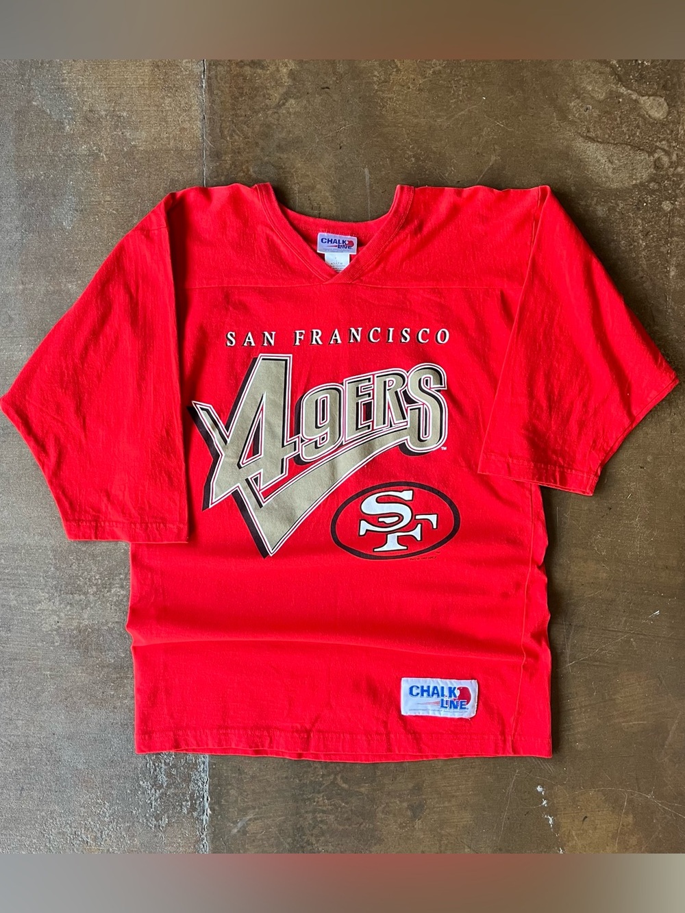 Vintage 1995 Chalk Line 49ers San Francisco Jersey Fit Red T-Shirt Medium M